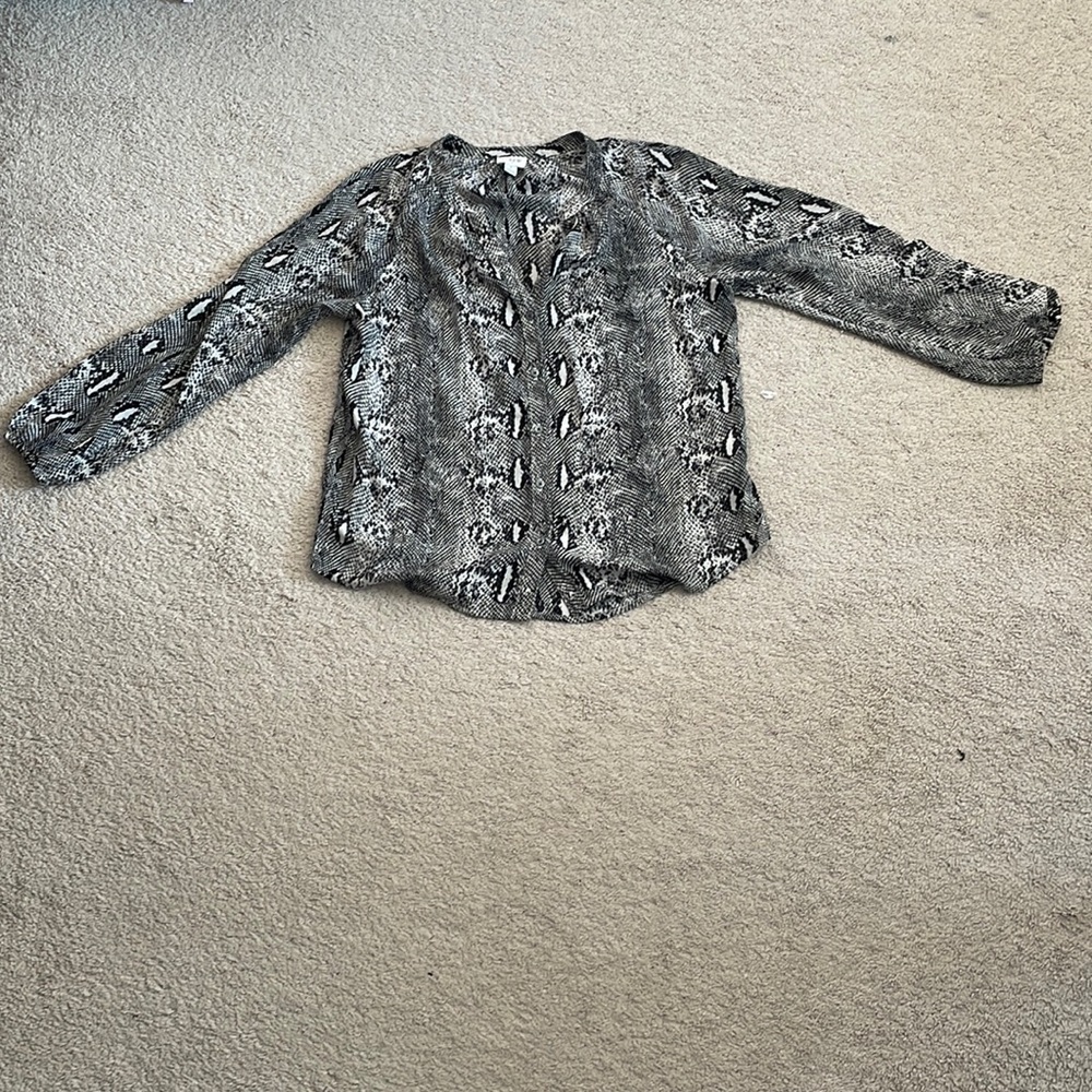J.Crew Long Sleeve snakeskin Blouse. Size Small.